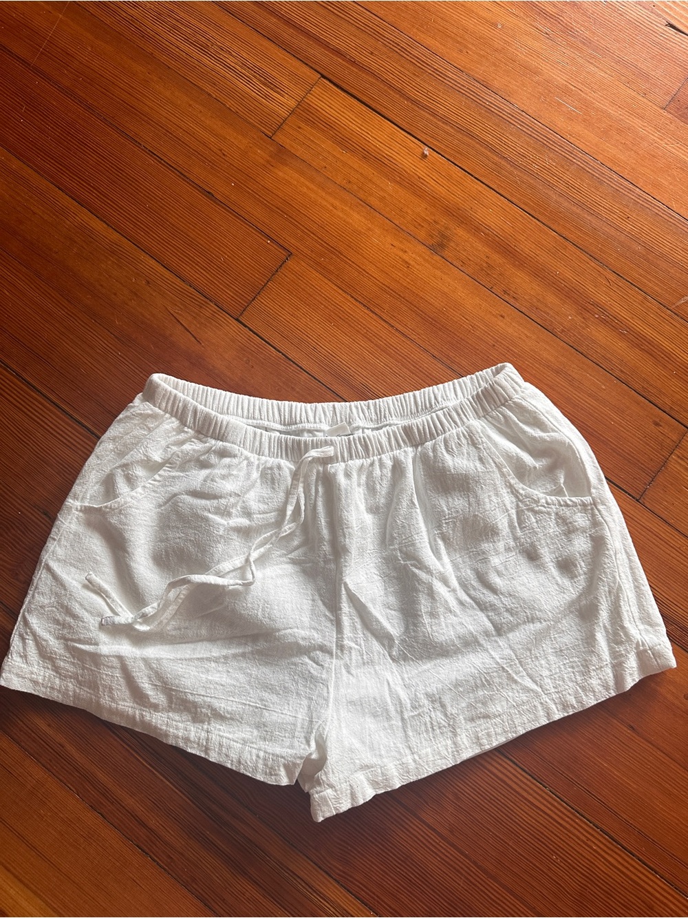 Amazon Women's White High-Waist (100 cotton) Casual Shorts